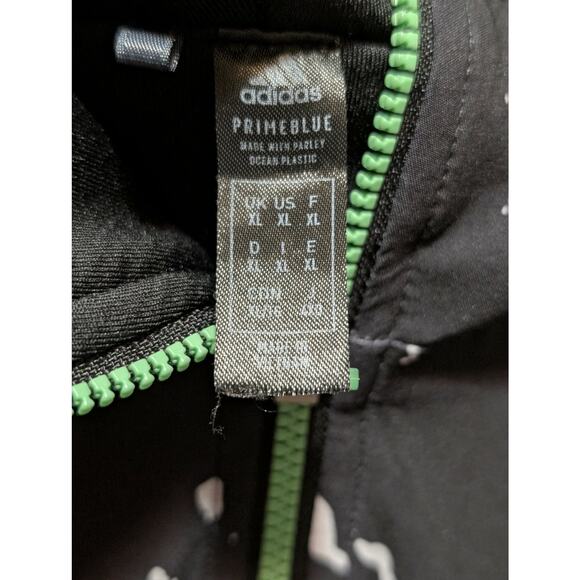 ADIDAS GOLF HOODIE SWEATER MEN XL BLACK WHITE CAMO GREEN POLY PERFORMANCE JACKET - Picture 7 of 10